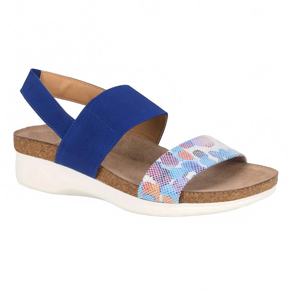NEW DREW women's maeve sandals in blue combo